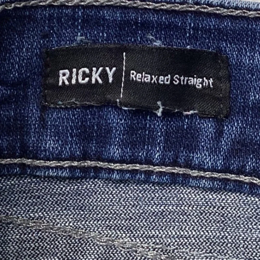 True Religion Ricky Relaxed Straight Jeans Men's Size 36‎ Blue Denim